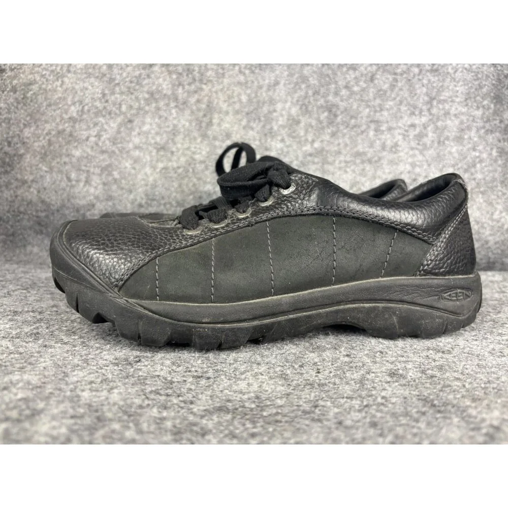 Keen Shoes Womens‎ Size 9 Black Leather Lace Up Walking Casual Comfort Sneakers